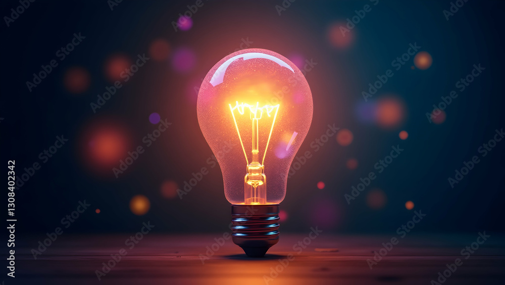 Vibrant Holographic Lightbulb Illustration: A Creative Visualization of Breakthrough Ideas and Innovation in a Dynamic Environment with Space for Customization Vibrant Holographic Lightbulb Illustration: A Creative Visualization of Breakthrough Ideas and Innovation in a Dynamic Environment with Space for Customization