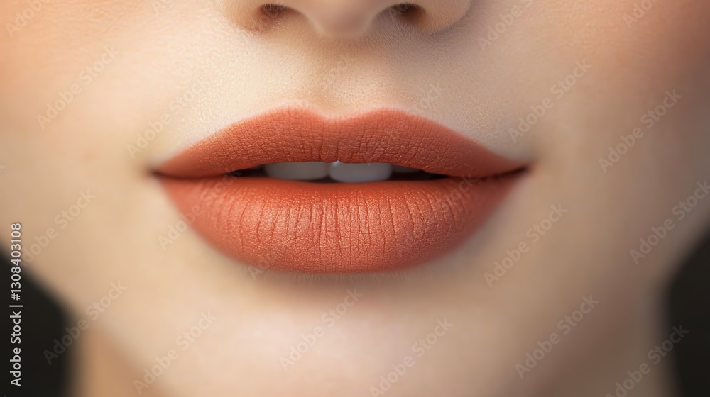 Close-up of beautifully styled lips. Close-up of beautifully styled lips.