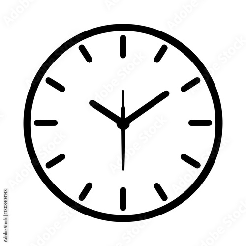 Simple Flat Wall Clock Vector Illustration & Logo Design