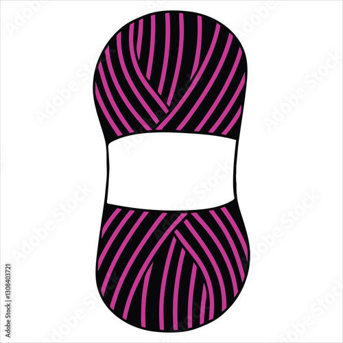 Knitting Monogram vector illustration, Yarn clipart design