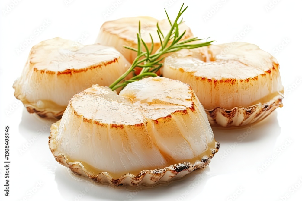 Scallop meat isolated on white background Scallop meat isolated on white background