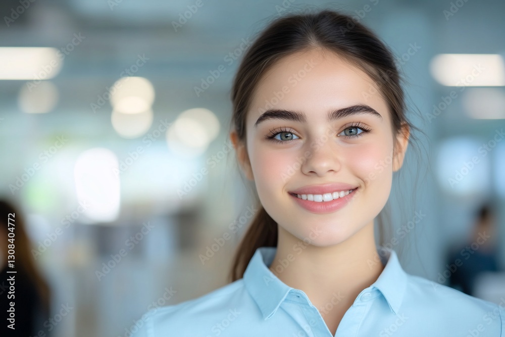 Confident Young Businesswoman Portrait Modern Office Confident Young Businesswoman Portrait Modern Office