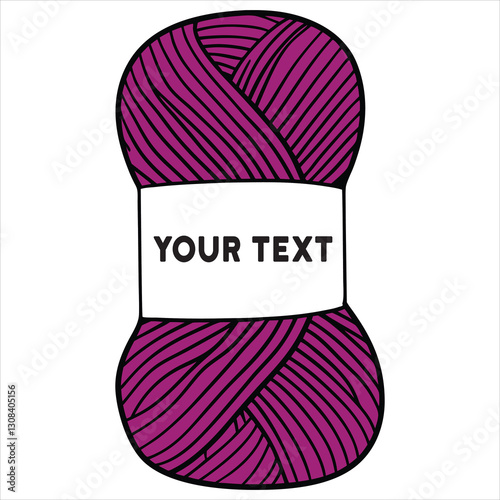 Knitting Monogram vector illustration, Yarn clipart design