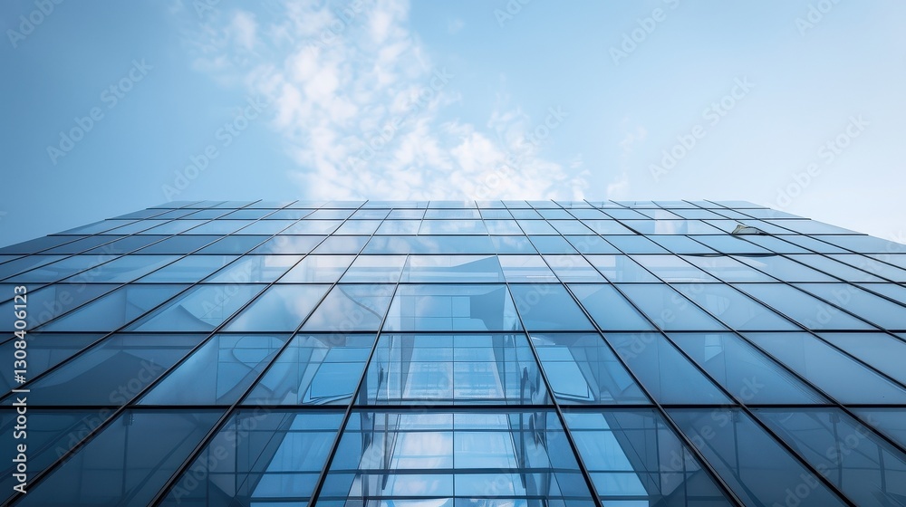 Fototapeta premium Modern Glass Facade of a Skyscraper