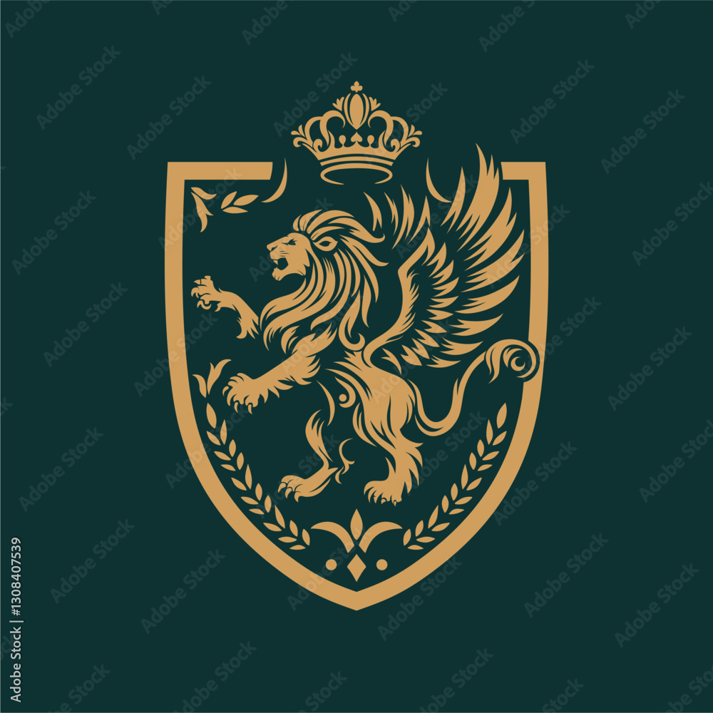 Fototapeta premium King Lion Royal Brand Luxury Vintage Crests logo Template