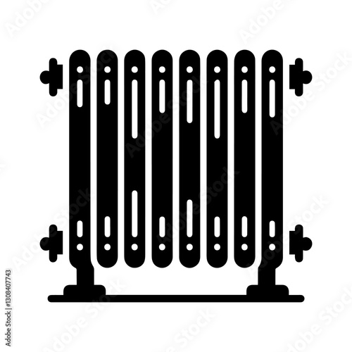 Simple Flat Radiator Vector Illustration & Logo Design