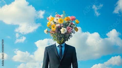Floral Metamorphosis: A Surreal Portrait of Nature's Embrace