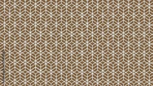Brown abstract seamless pattern with white tracery decor