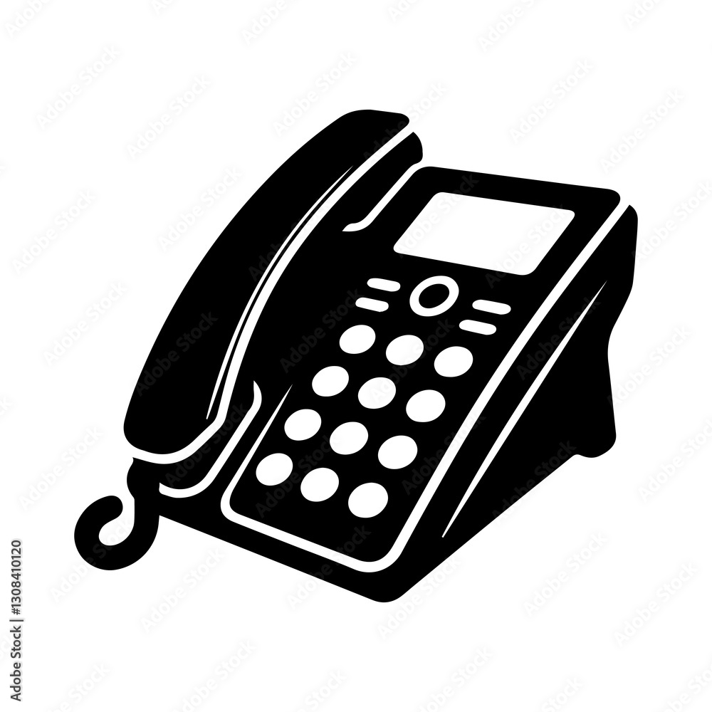 Simple Flat Office Phone Vector Illustration & Logo Design Simple Flat Office Phone Vector Illustration & Logo Design