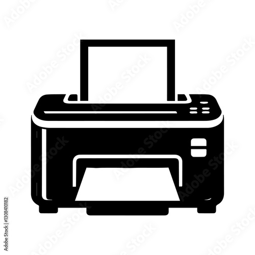 Simple Flat Printer Vector Illustration & Logo Design