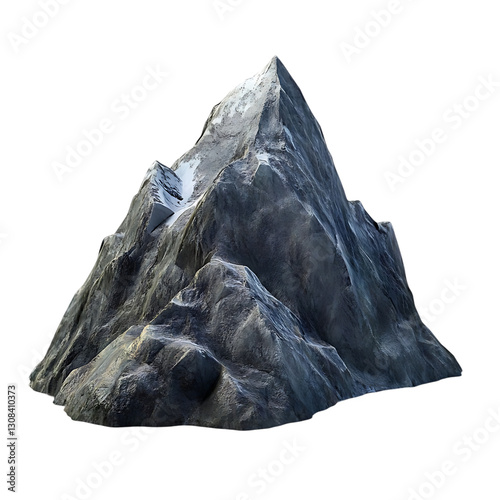 Wallpaper Mural Majestic, grey rock formation, isolated on black background. Torontodigital.ca