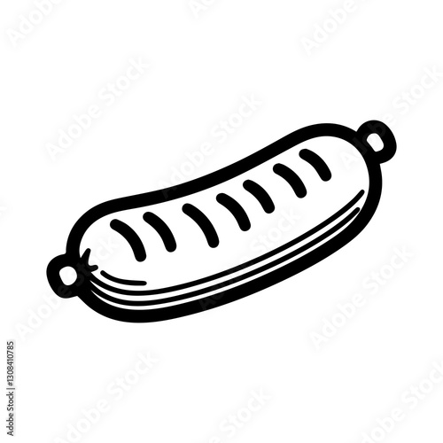 Simple Flat Bratwurst Vector Illustration & Logo Design