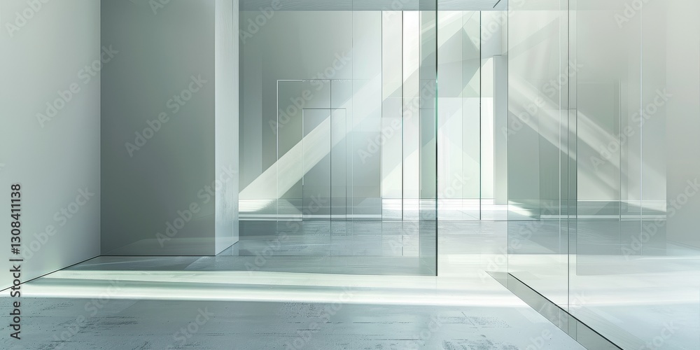 Obraz premium Modern Minimalist Interior Design with Glass Walls