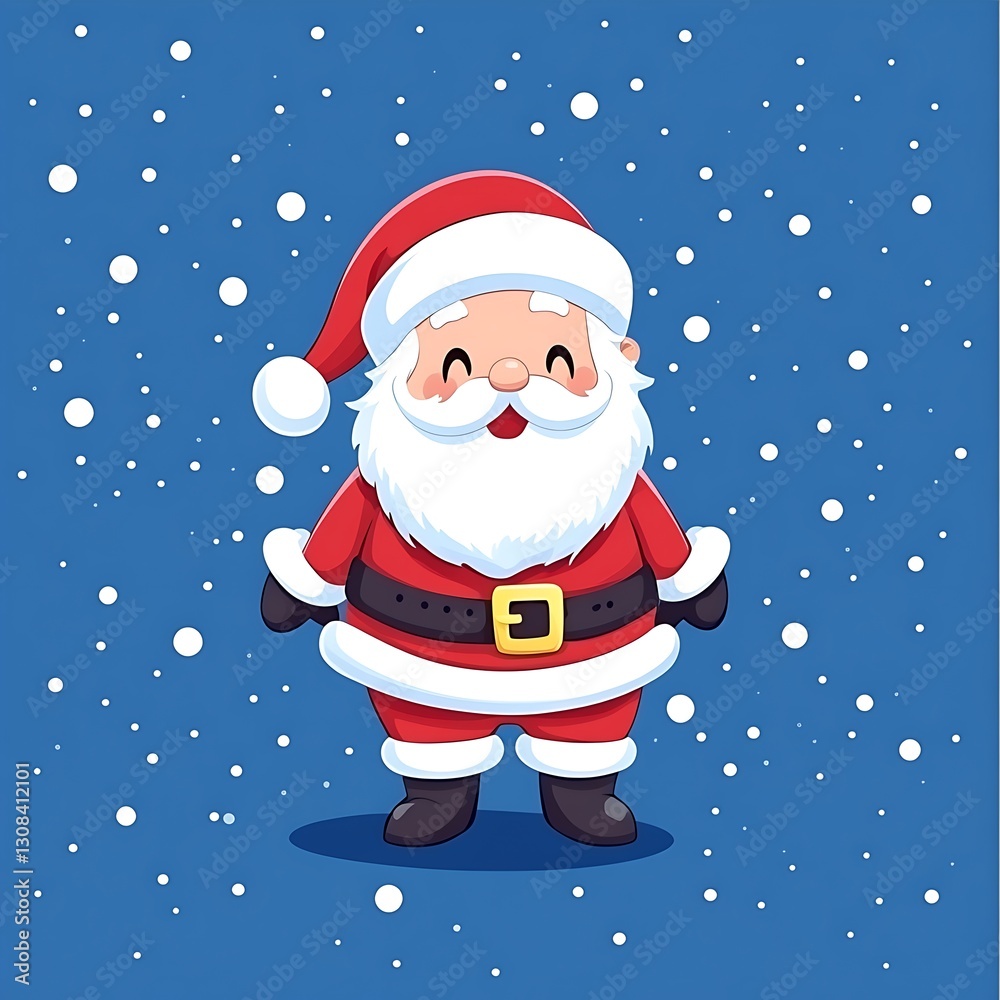 Cheerful Santa Claus in snowy scene. Cheerful Santa Claus in snowy scene.