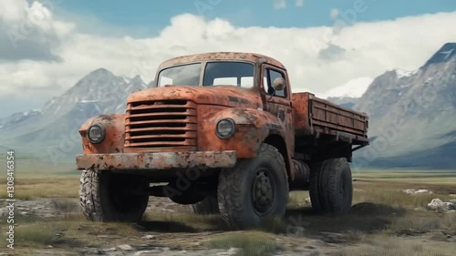 Wallpaper Mural The log truck rumbled down the forest road, transporting heavy timber to the nearby sawmill. Torontodigital.ca