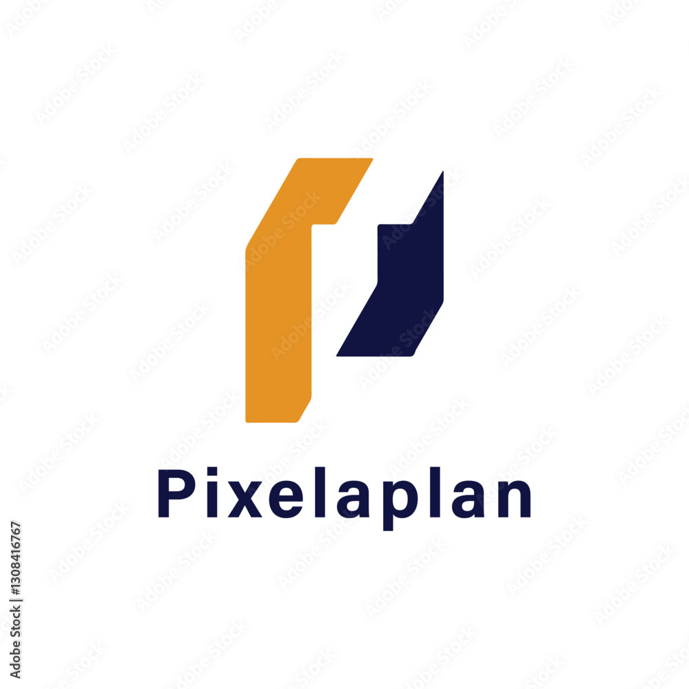 A letter P logo from abstract shapes. Colorful monogram sign logotype. Vector illustration. A letter P logo from abstract shapes. Colorful monogram sign logotype. Vector illustration.
