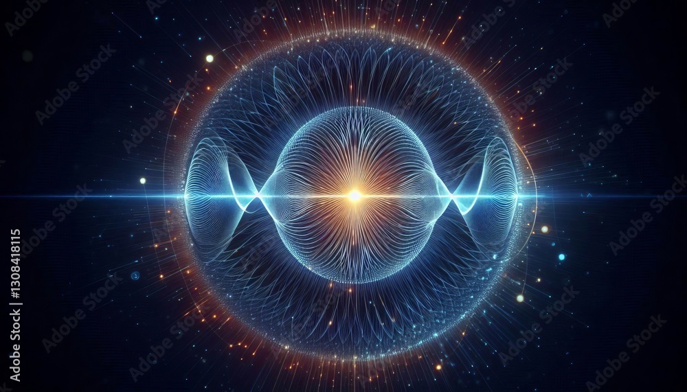 Fototapeta premium Light Wave Radiation Code Code with a light wave radiation desig