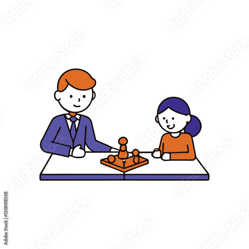 boy playing chess