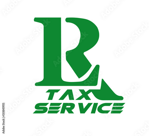 RL Tex service logo design. Green collar text and costume name tag you can change it big L and R down side tax service. with vector logo design idea Modern and creative designs concept. typ