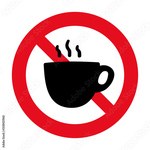No coffee. Silhouette of coffee cup. Vector design. Hand drawn illustration.