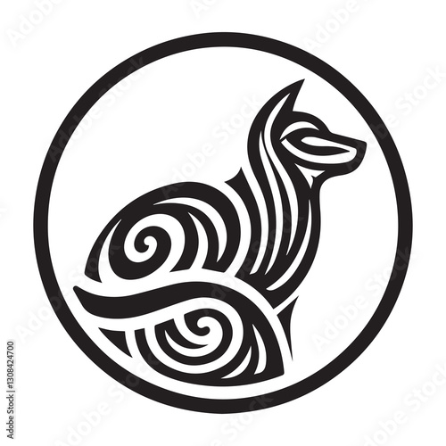 Simple Animal Welfare Organization Badge Vector Icon – Vintage Logo & Retro Illustration