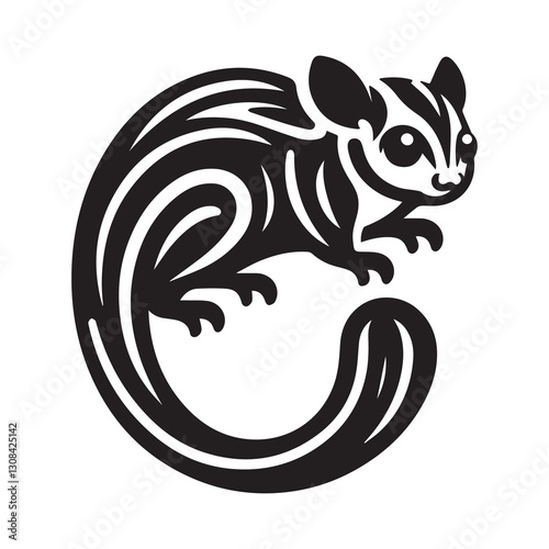 Simple Sugar Glider Vector Icon – Vintage Logo & Retro Illustration