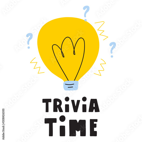 Trivia time. Light bulb. Vector illustration on white background.