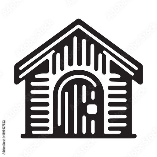  Simple Kennels Vector Icon – Vintage Logo & Retro Illustration