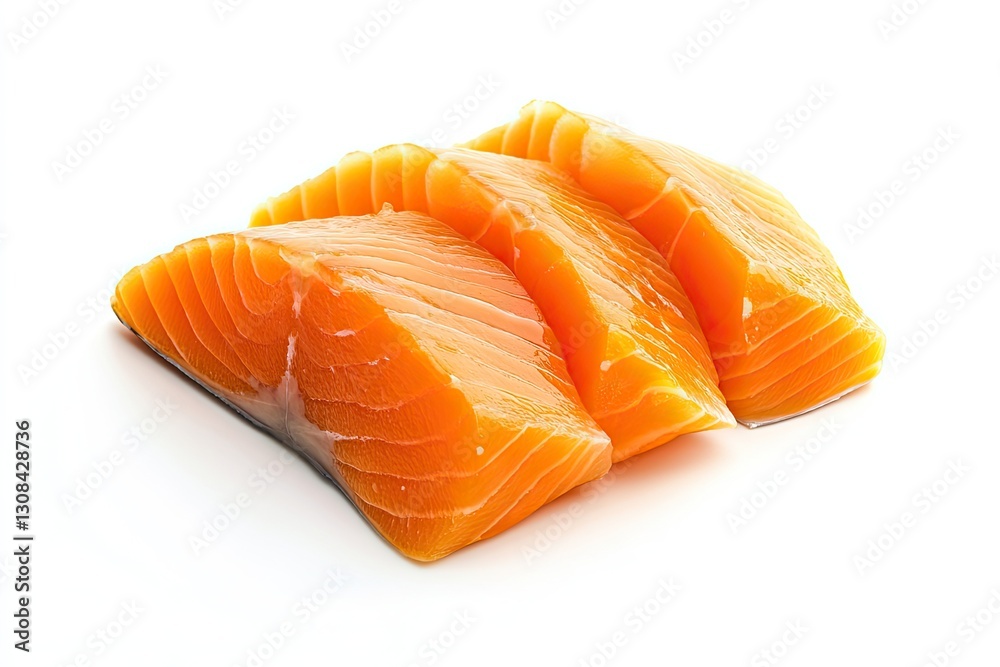 Sous vide salmon slice isolated on white background Sous vide salmon slice isolated on white background