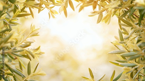 Wallpaper Mural Golden Sunlight Through Green Leaves Frame Torontodigital.ca