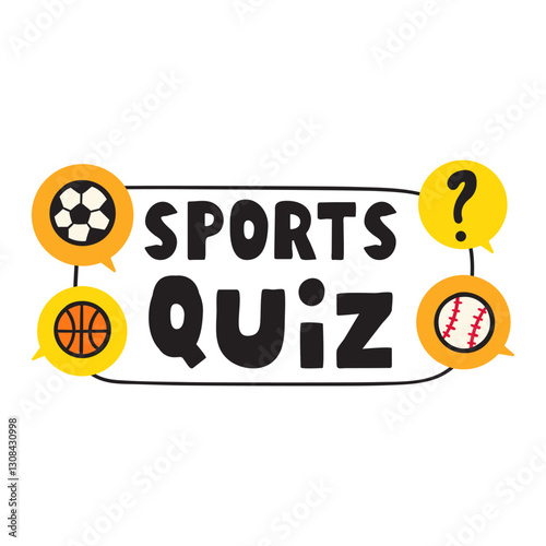 Sports quiz. Illustration. Graphic design. White background