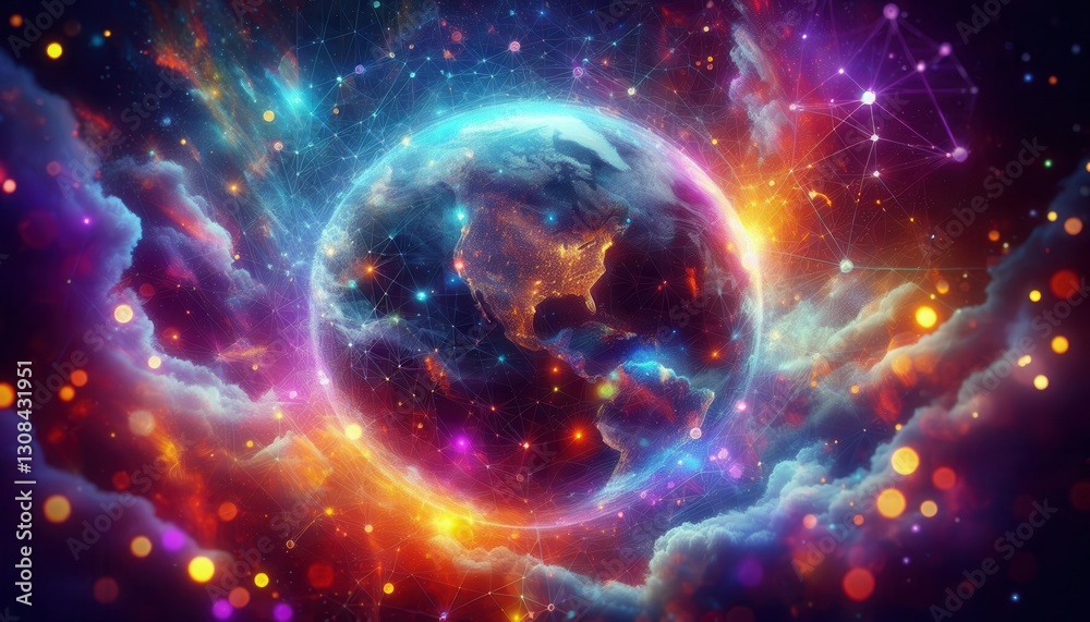 Cosmic exploration of earth outer space digital art nebula vibrant viewpoint universe Cosmic exploration of earth outer space digital art nebula vibrant viewpoint universe