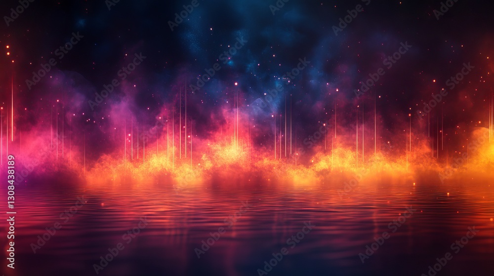 Naklejka premium Seamless sound waveform pattern vector illustration for music players, podcasts, video editors, and social media voice messages – ideal for voice assistant and dictaphone designs