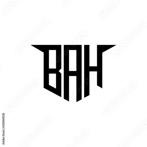 BAH letter logo design with white background in illustrator, vector logo modern alphabet font overlap style, calligraphy designs for logo, Poster, Invitation, etc.