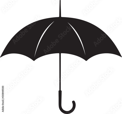 Umbrella Silhouette Vector Art illustration