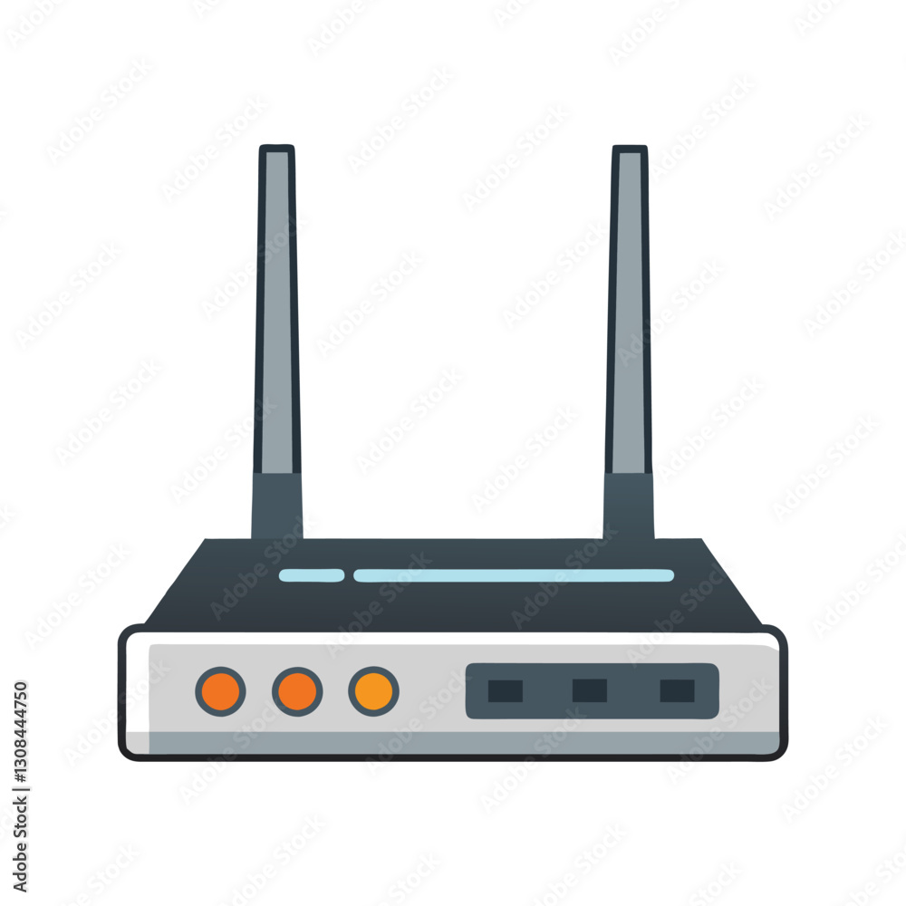 A vector illustration of Wi-Fi Router on white background A vector illustration of Wi-Fi Router on white background