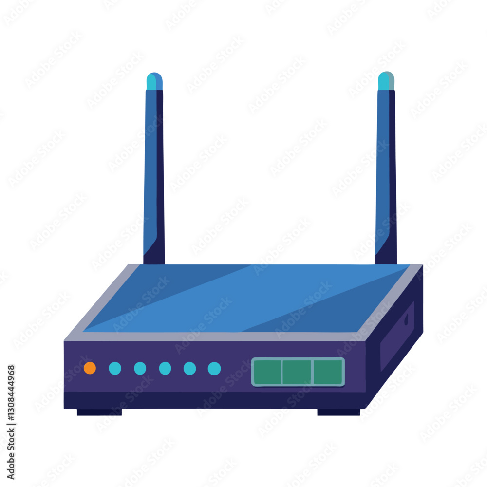 A vector illustration of Wi-Fi Router on white background A vector illustration of Wi-Fi Router on white background