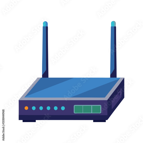 A vector illustration of Wi-Fi Router on white background 
