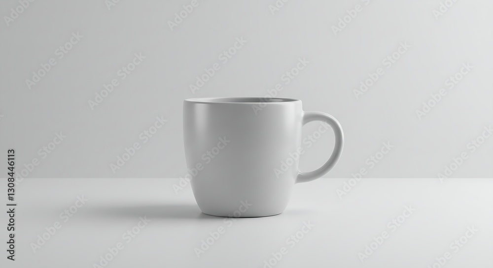 Fototapeta premium Clean and modern coffee cup mockup on a plain white surface