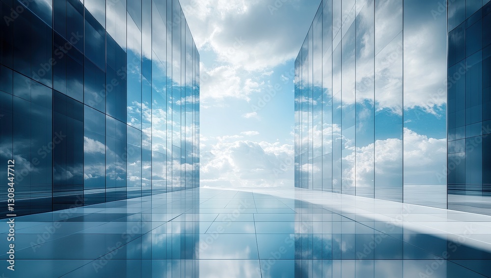 Modern Skyscraper Facade with Reflective Glass