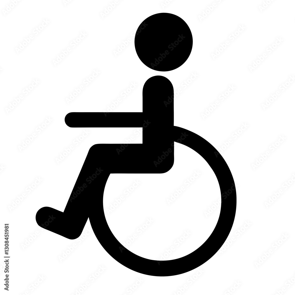 Disabled handicap icon, wheelchair parking sign isolated Disabled handicap icon, wheelchair parking sign isolated
