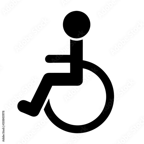 Disabled handicap icon, wheelchair parking sign isolated