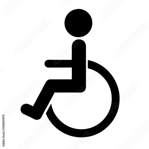 Disabled handicap icon, wheelchair parking sign isolated