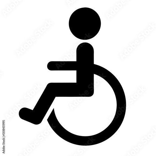 Disabled handicap icon, wheelchair parking sign isolated