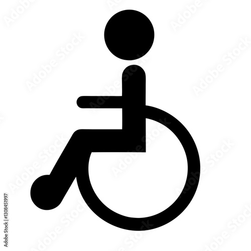 Disabled handicap icon, wheelchair parking sign isolated