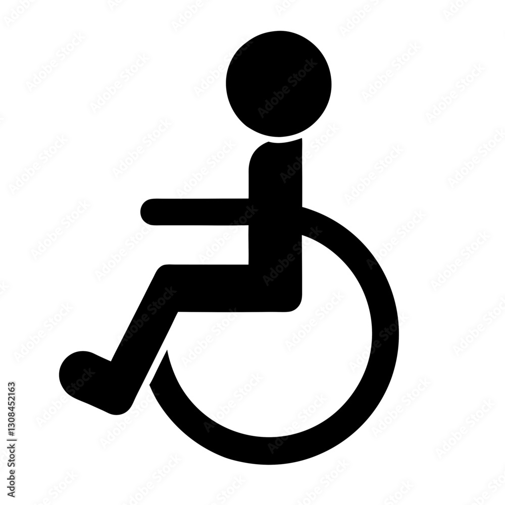 Disabled handicap icon, wheelchair parking sign isolated Disabled handicap icon, wheelchair parking sign isolated