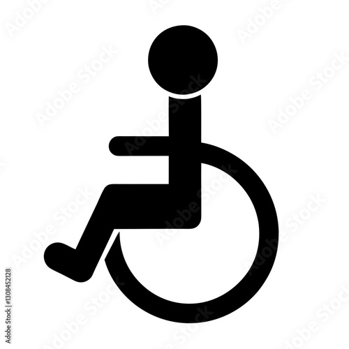 Disabled handicap icon, wheelchair parking sign isolated