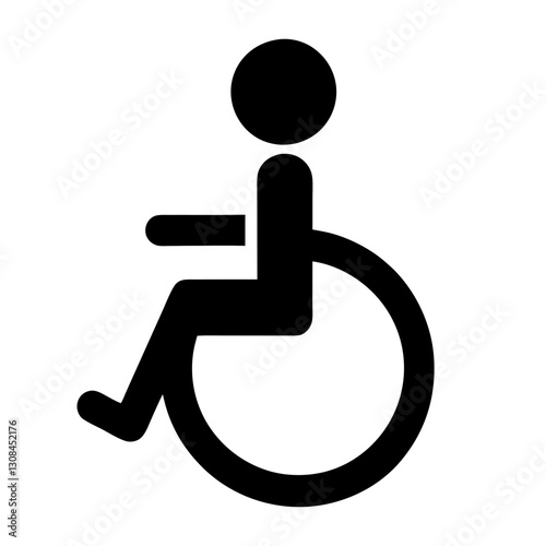 Disabled handicap icon, wheelchair parking sign isolated