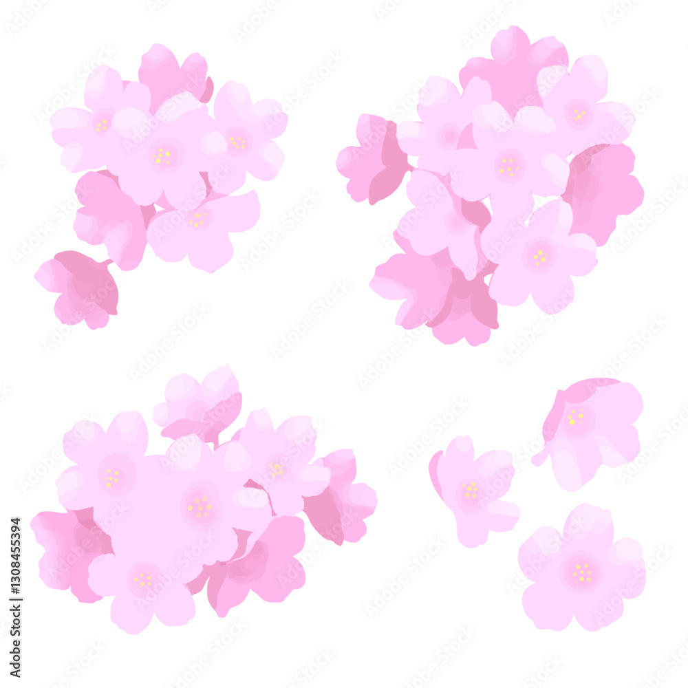 手書き風の桜のイラスト 手書き風の桜のイラスト