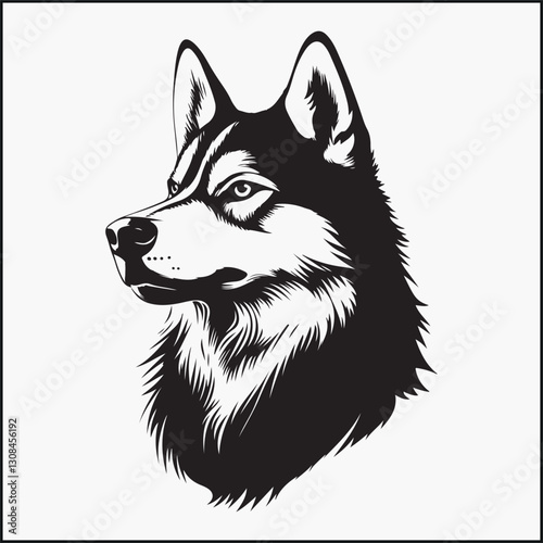 Dog head mascot, tattoo